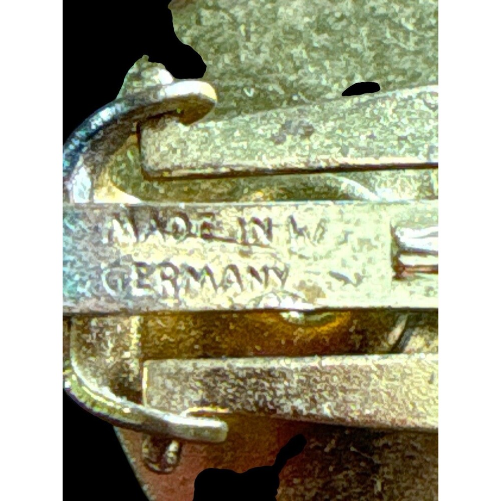 Vintage Germany Blue Glass Flower Cluster Clip On Earrings Mid Century - Picture 4 of 7